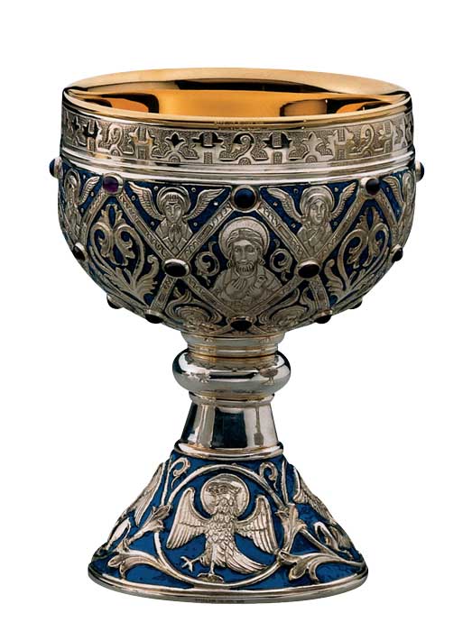 Brass Sterling Silver Plate Cup Germanic Chalice with Paten