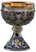 Brass Silver Plate Germanic Chalice with Paten