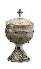 Brass Sterling Plated Cup Enameled Germanic Ciborium