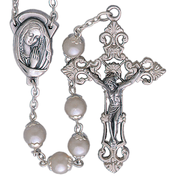 Blessed Mother Silver Plated Rosary