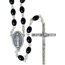 Black Plastic Bead Rosary