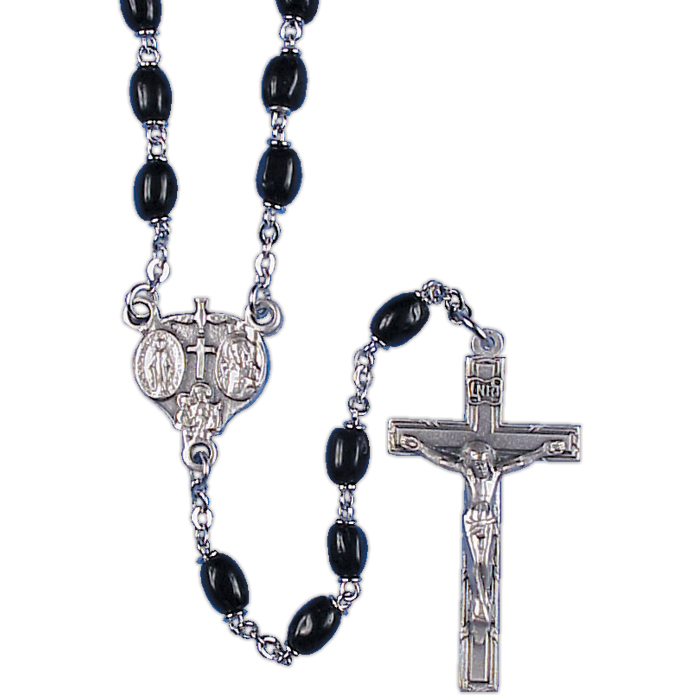 Black Glass Bead Rosary
