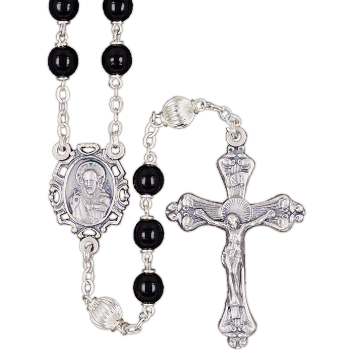 Silver Oxidized Rosary