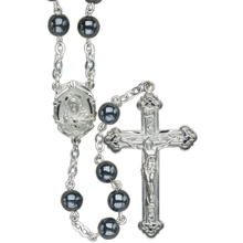 Silver Oxidized Rosary