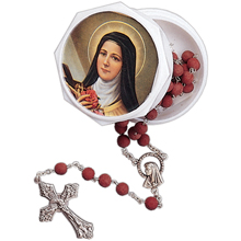 Simulated Rose Petal Rosary