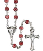 Marbleized Ruby Bead Rosary