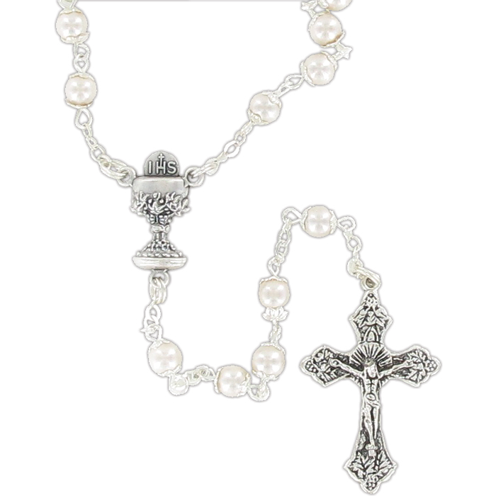 Imitation Pearl First Communion Rosary