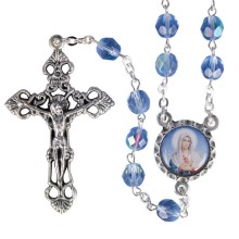 7mm Blue Marian Rosary