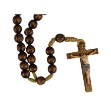 Brown Italian Lindenwood Full Color Rosary