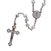Pearl Hearts First Communion Rosary