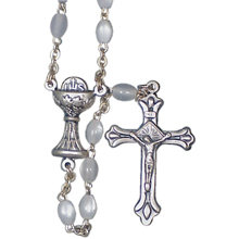Simulated Mother of Pearl First Communion Rosary