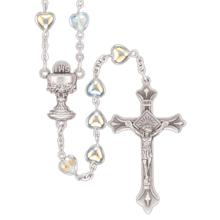 Crystal Heart First Communion Rosary