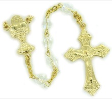 Pearl Finish Crystal Glass Bead Rosary