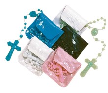 Plastic Cord Rosary with Matching Color Case