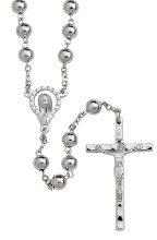 Silver Plated 6mm Bead Rosary