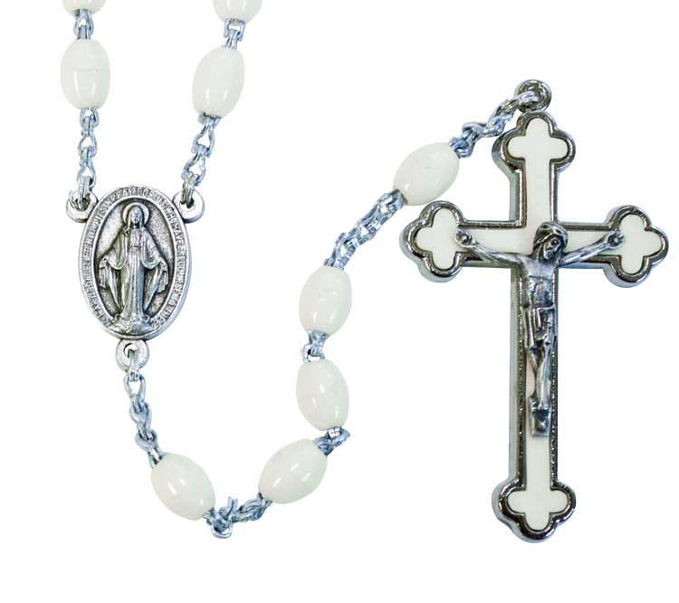 Luminious Oval Bead Budded Crucifix Rosary