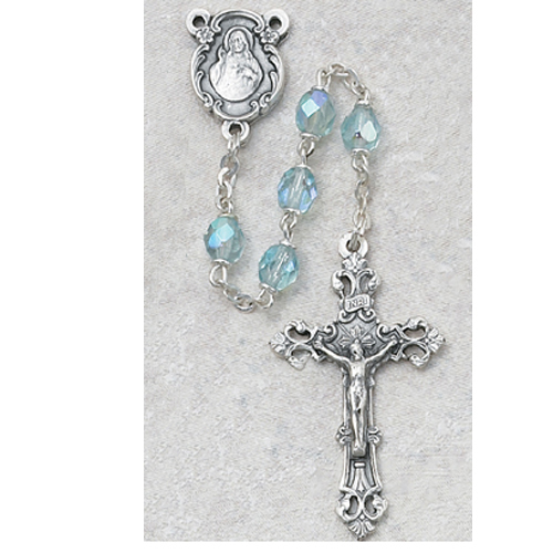 Aqua March Birthstone Rosary