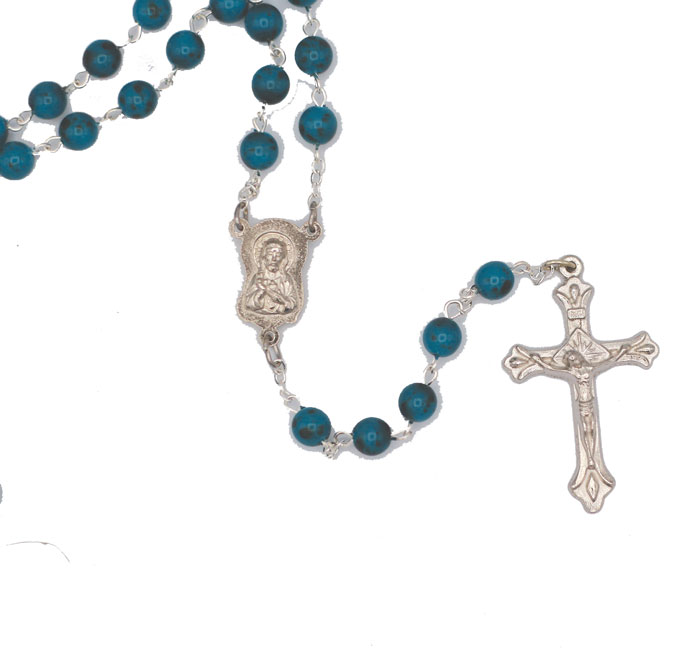 Imitation Blue Marble Rosary