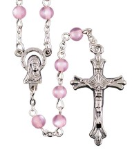 6mm Pink Cat's Eye Rosary