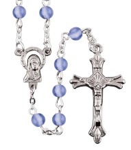 6mm Light Blue Cat's Eye Rosary
