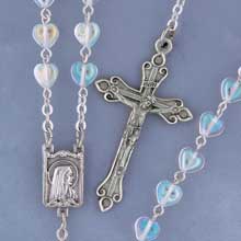 Crystal Heart Bead Rosary