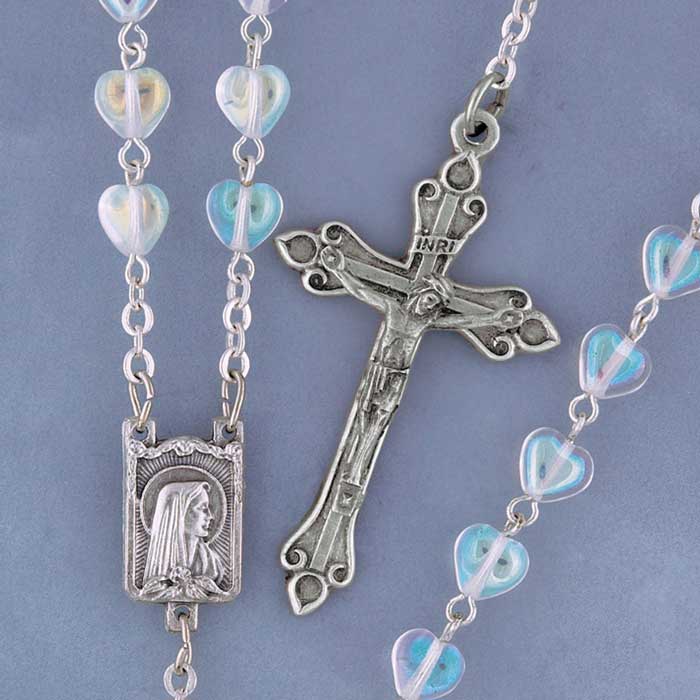 Crystal Heart Bead Rosary