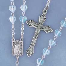 Blue Heart Bead Rosary