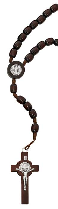 Dark Brown Wood St. Benedict Rosary