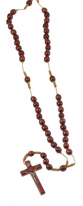 Large Maroon Wood Wall Rosary