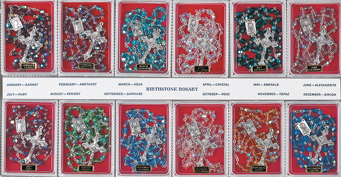 Birthstone Rosary Set Display