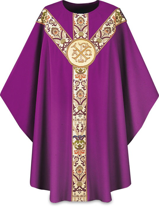 Purple Chasuble in Dupion Fabric