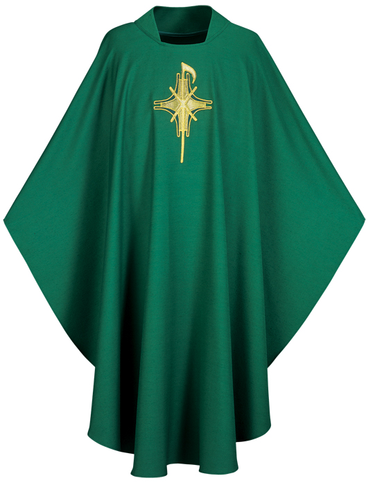 Chi Rho and Cross Gothic Cut Chasuble