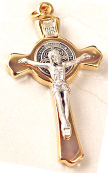3" St. Benedict Gold Crucifix