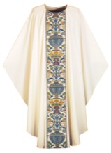 Gothic-cut Chasuble with Multi-color Brocade
