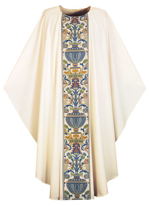 Gothic-cut Chasuble with Multi-color Brocade