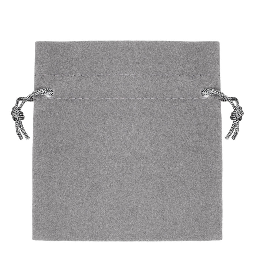 Grey Rosary Pouch Faux Suede