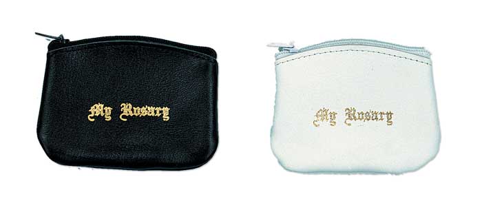 Leather Zipper Rosary Case