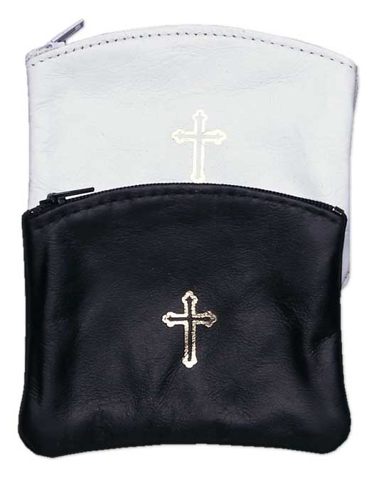 Large Leather Zipper Rosary Case