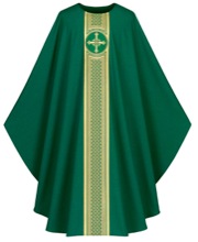 Green Pius Chasuble with Cross