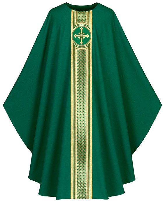 Green Pius Chasuble with Cross