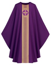 Purple Pius Chasuble with Cross