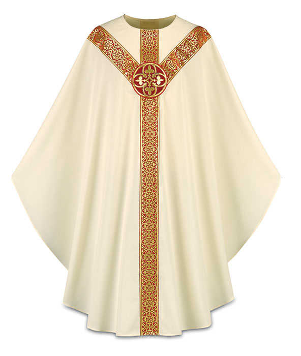 White Chasuble w/ Cross Emblem
