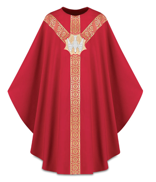 Red Chasuble w/ Holy Spirit Emblem
