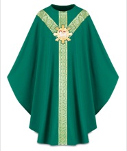 Green Chasuble w/ Lamb of God Emblem