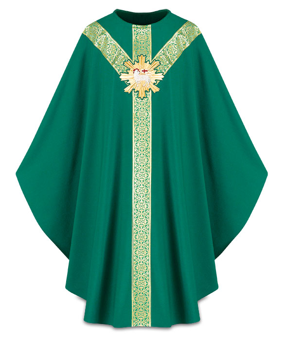 Green Chasuble w/ Lamb of God Emblem