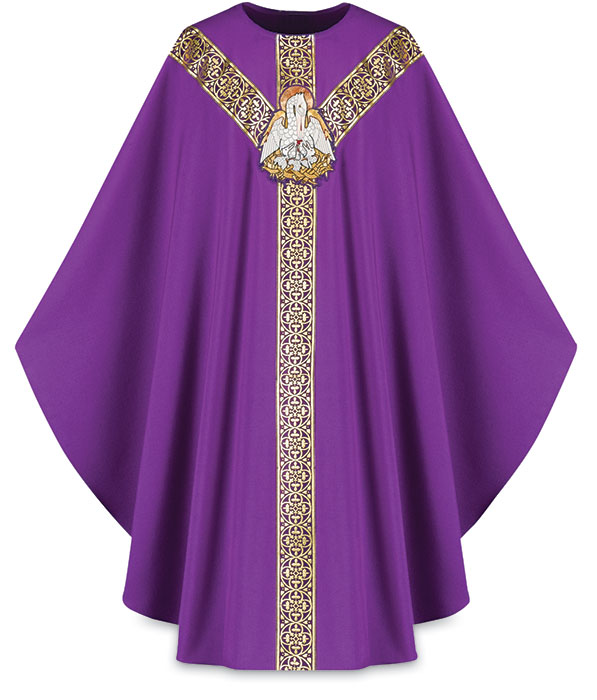 Purple Chasuble w/ Pelican Emblem
