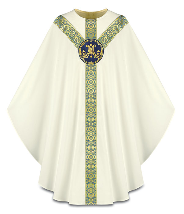 White Chasuble w/ Marian Emblem