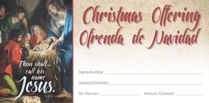 Christmas Bilingual (English and Spanish) Offering Envelope