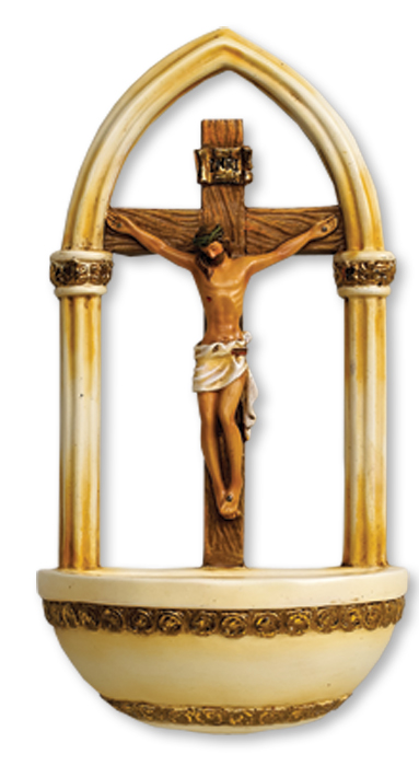 Cut-out Crucifix Holy Water Font