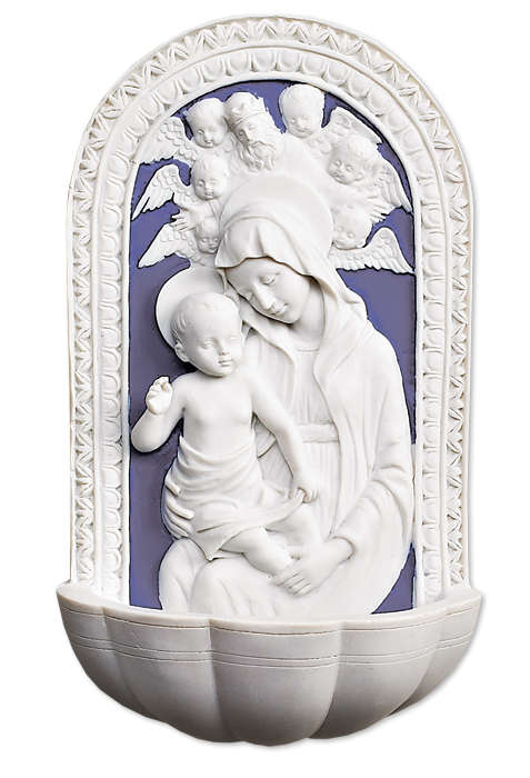 Madonna and Child Holy Water Font